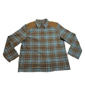 Norton Mcnaughton Petites Western Plaid Flannel Button Up Shirt Jacket Size PL
